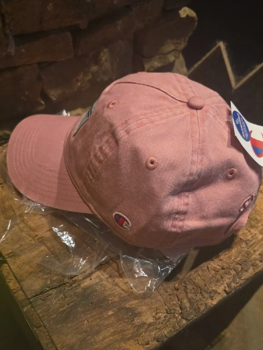 Champion Dusty Pink Baseball Cap with Front Logo Patch